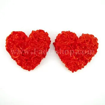 شمع قلب گل رز کوچک جفتی قرمز