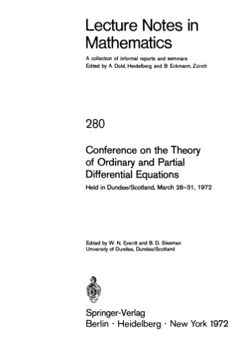 خرید و دانلود نسخه کامل کتاب Conference on the Theory of Ordinary and Partial Differential Equations