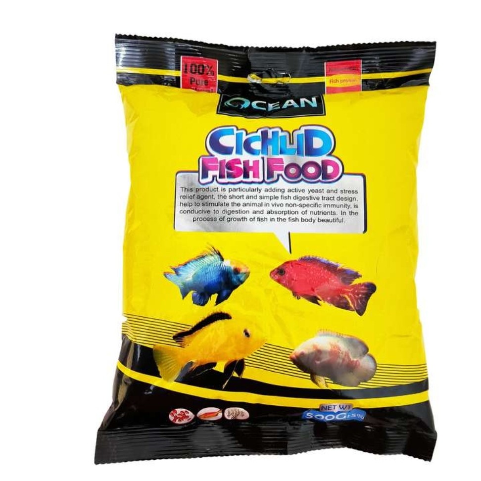 غذای ماهی آکوار مخصوص انواع گوشتخوار سیچیلاید و اسکار 500 گرم