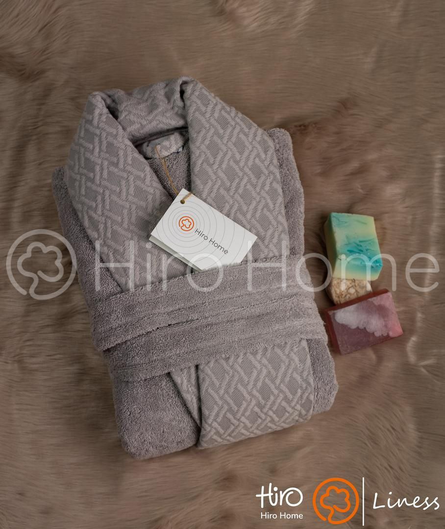 حوله تن پوش بلو طرح لاین رنگ طوسی فیلی