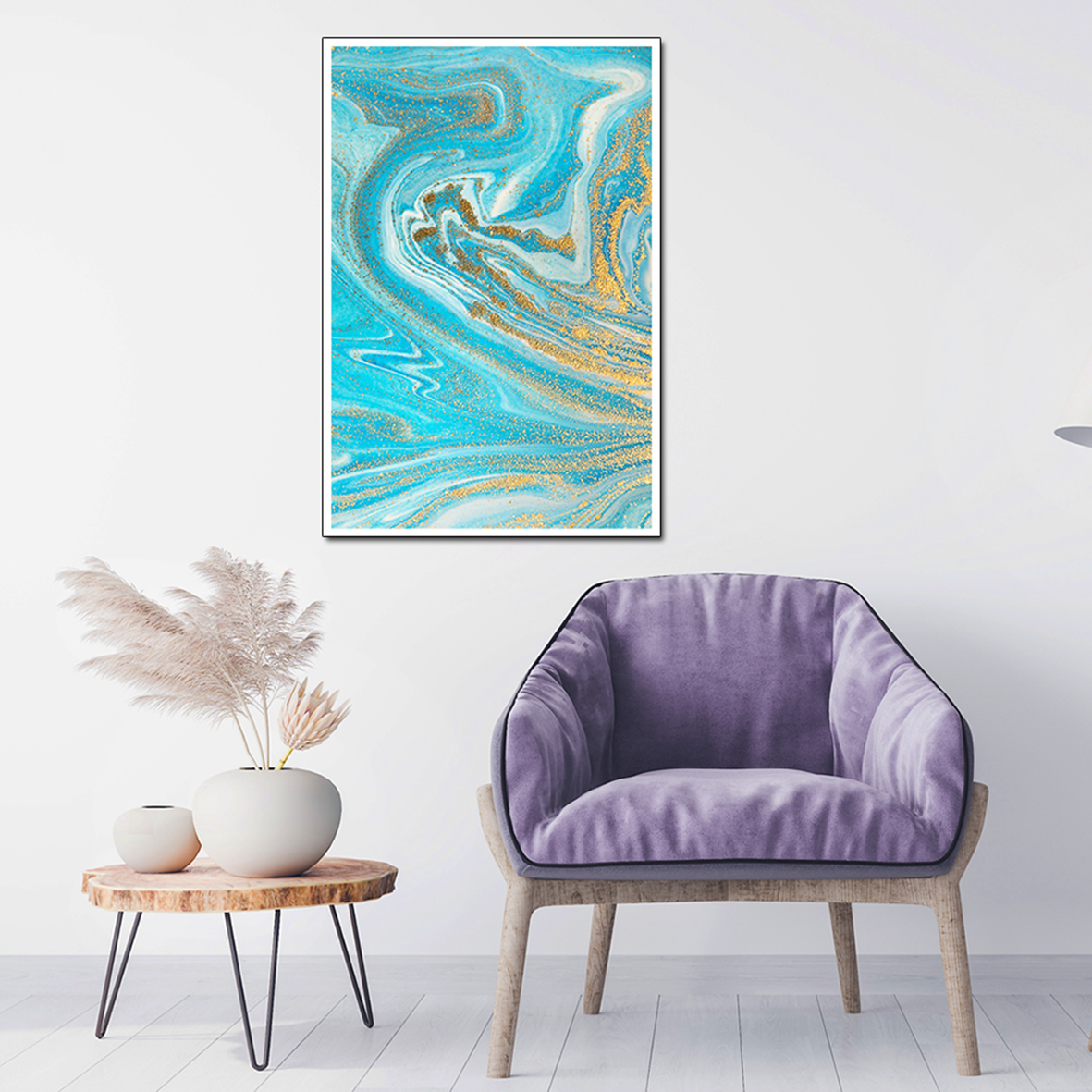 تابلو مدل ماربل فیروزه ای کد 102