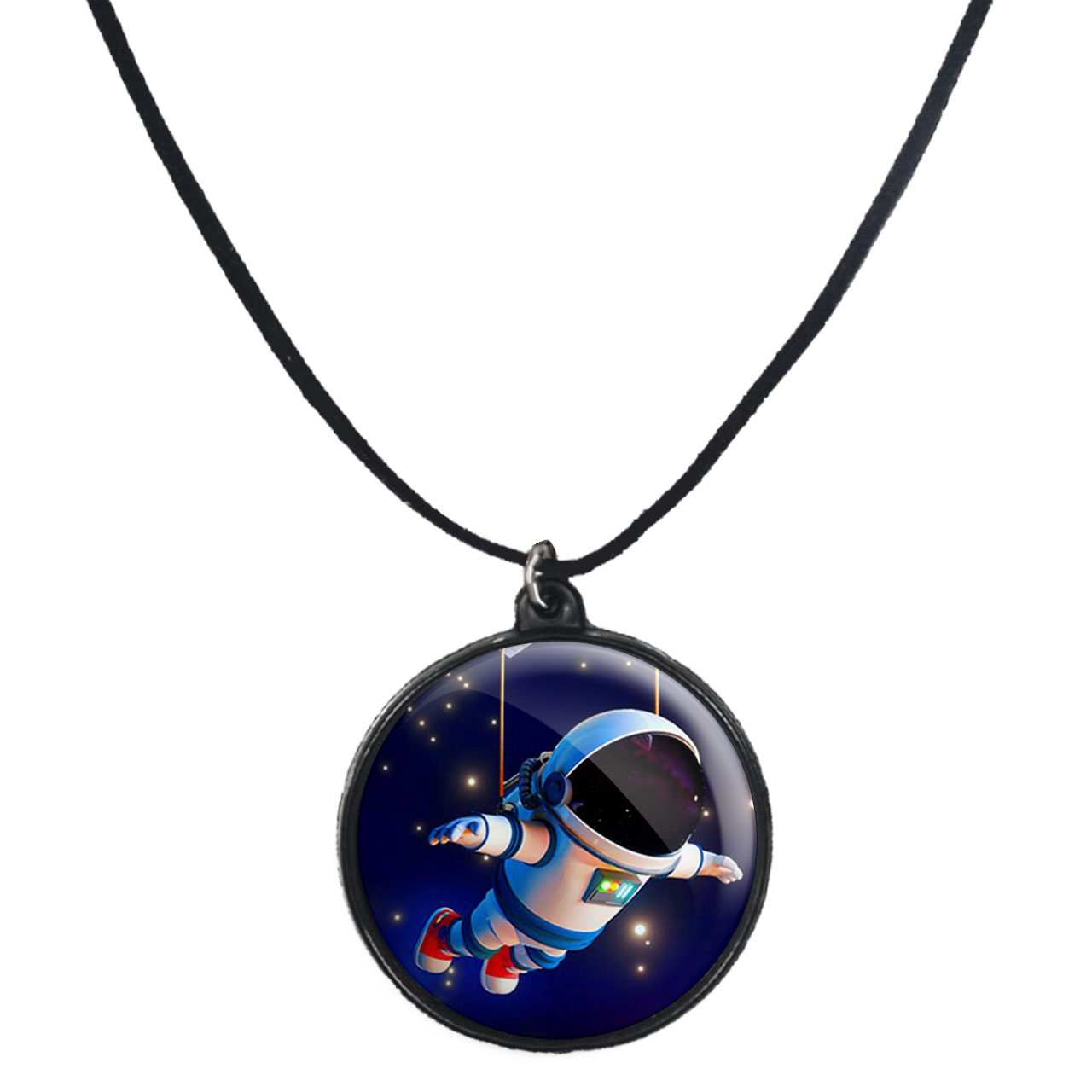 گردنبند پرمانه طرح فضانورد کد pmb.10307 مدل دو طرفه