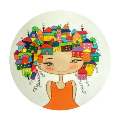 بشقاب دیوارکوب سفالی طرح دختر خانه به دوش