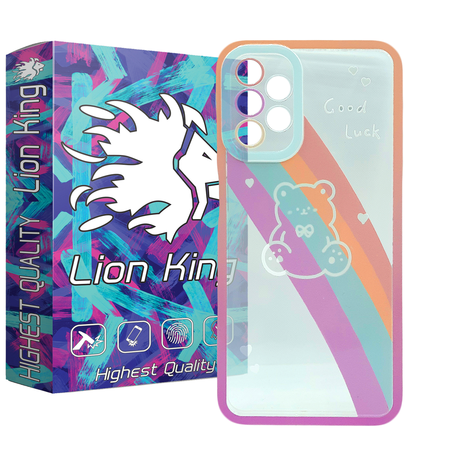  کاور لاین کینگ مدل خرس رنگین کمانی مناسب برای گوشی موبایل  سامسونگ Galaxy A73