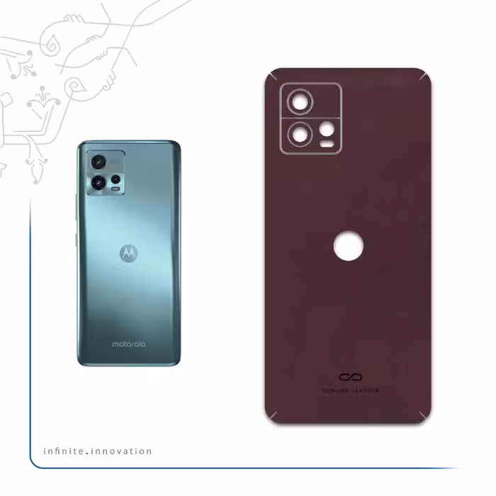 برچسب پوششی ماهوت مدل Matte-Dark-Brown-Leather مناسب برای گوشی موبایل موتورولا Moto G72