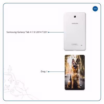 برچسب پوششی ماهوت مدل Dog-1 مناسب برای تبلت سامسونگ Galaxy Tab 4 7.0 2014 T231