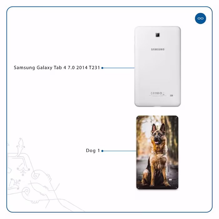 برچسب پوششی ماهوت مدل Dog-1 مناسب برای تبلت سامسونگ Galaxy Tab 4 7.0 2014 T231
