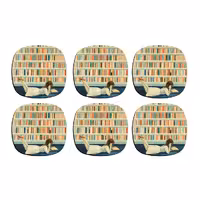 زیر لیوانی ترمه طراحان ایده مدل کتابخون کد cfp1415 بسته شش عددی