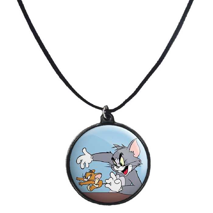 گردنبند پرمانه طرح تام و جری کد pmb.10840 مدل دو طرفه