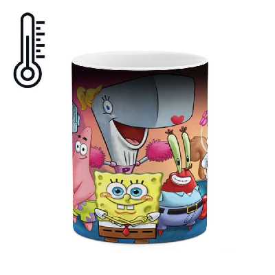 ماگ حرارتی طرح باب اسفنجی و پاتریک مدل mgph14306