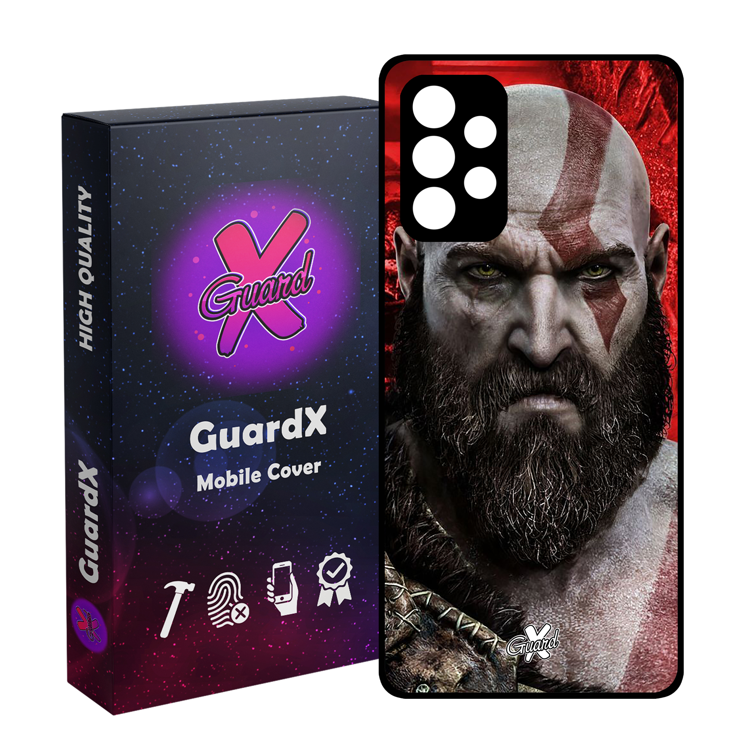 کاور گارد ایکس طرح God of War مدل Glass10035 مناسب برای گوشی موبایل سامسونگ Galaxy A13 4G