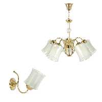  لوستر و چراغ دیواری چشمه نور کد A833/5-1-Pro مجموعه دو عددی