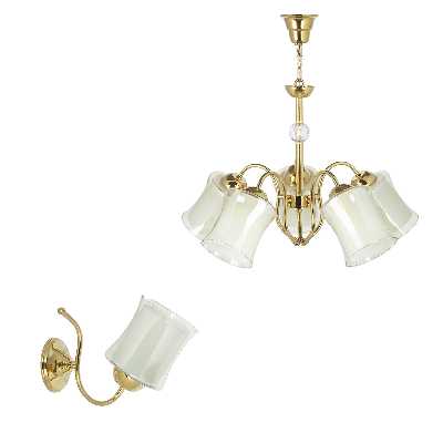  لوستر و چراغ دیواری چشمه نور کد A833/5-1-Pro مجموعه دو عددی