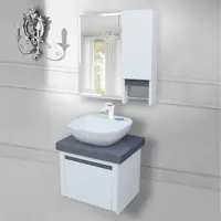 ست کابینت و روشویی آزالیا مدل Selena50 B به همراه آینه و باکس