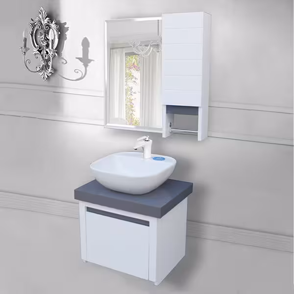 ست کابینت و روشویی آزالیا مدل Selena50 B به همراه آینه و باکس