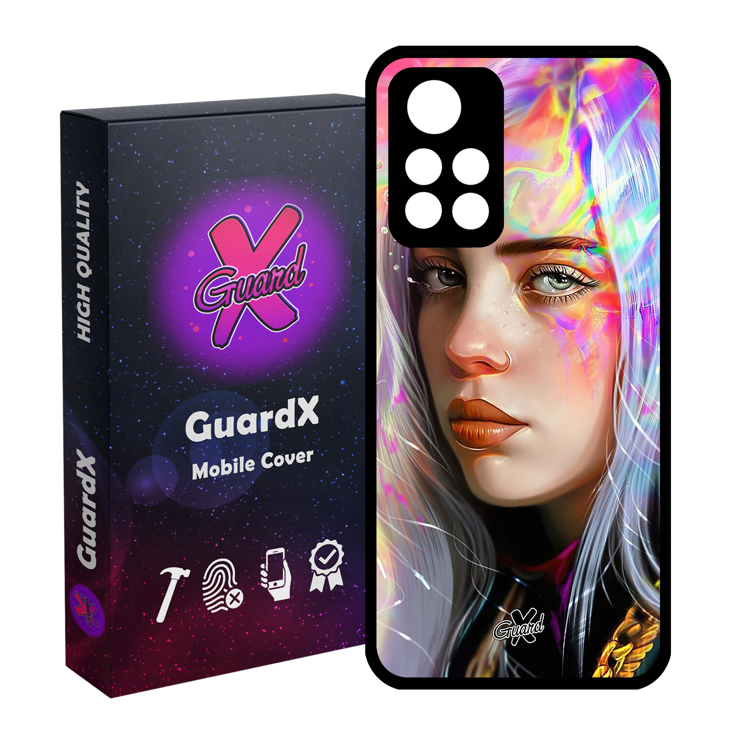 کاور گارد ایکس طرح Billie Eilish مدل Glass10141 مناسب برای گوشی موبایل شیائومی Poco M4 Pro 5G/Redmi Note 11T 5G/Redmi Note 11S 5G