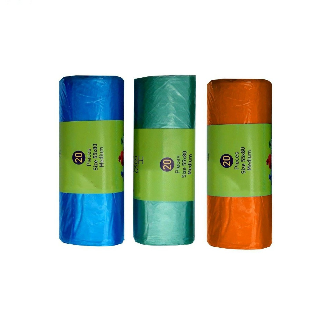 کیسه زباله پیکنیک مدل 3P20 سایز متوسط 3بسته 20 عددی