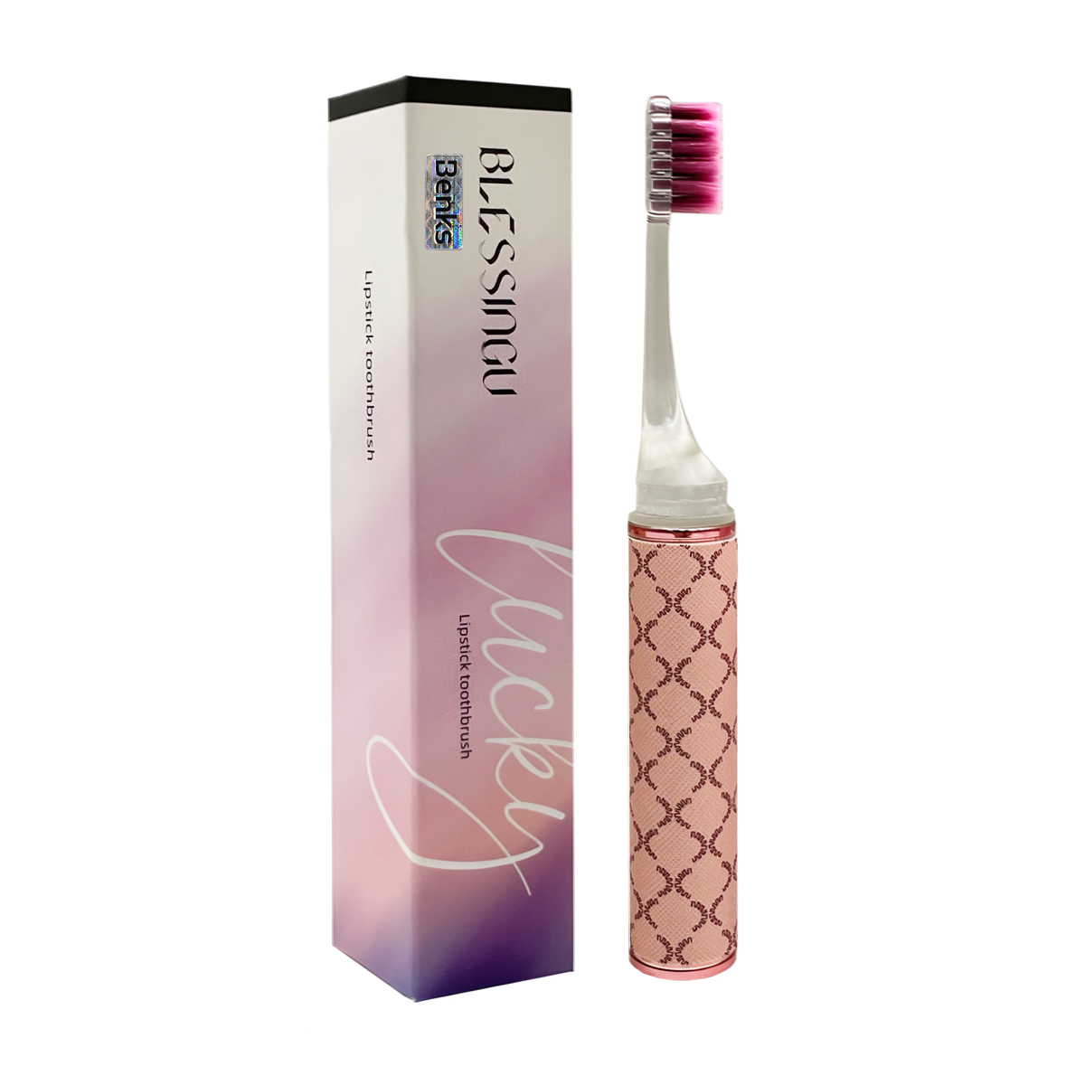 مسواک سفری جمع شونده مدل Lipstick با طراحی شیک و جمعوجور