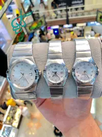خرید ست ساعت زنانه و مردانه امگا کانسلیشن کیفیت عالی موتور ژاپن جنس استیل رنگ ثابت در 3 سایز کد 2116414 - ردگل