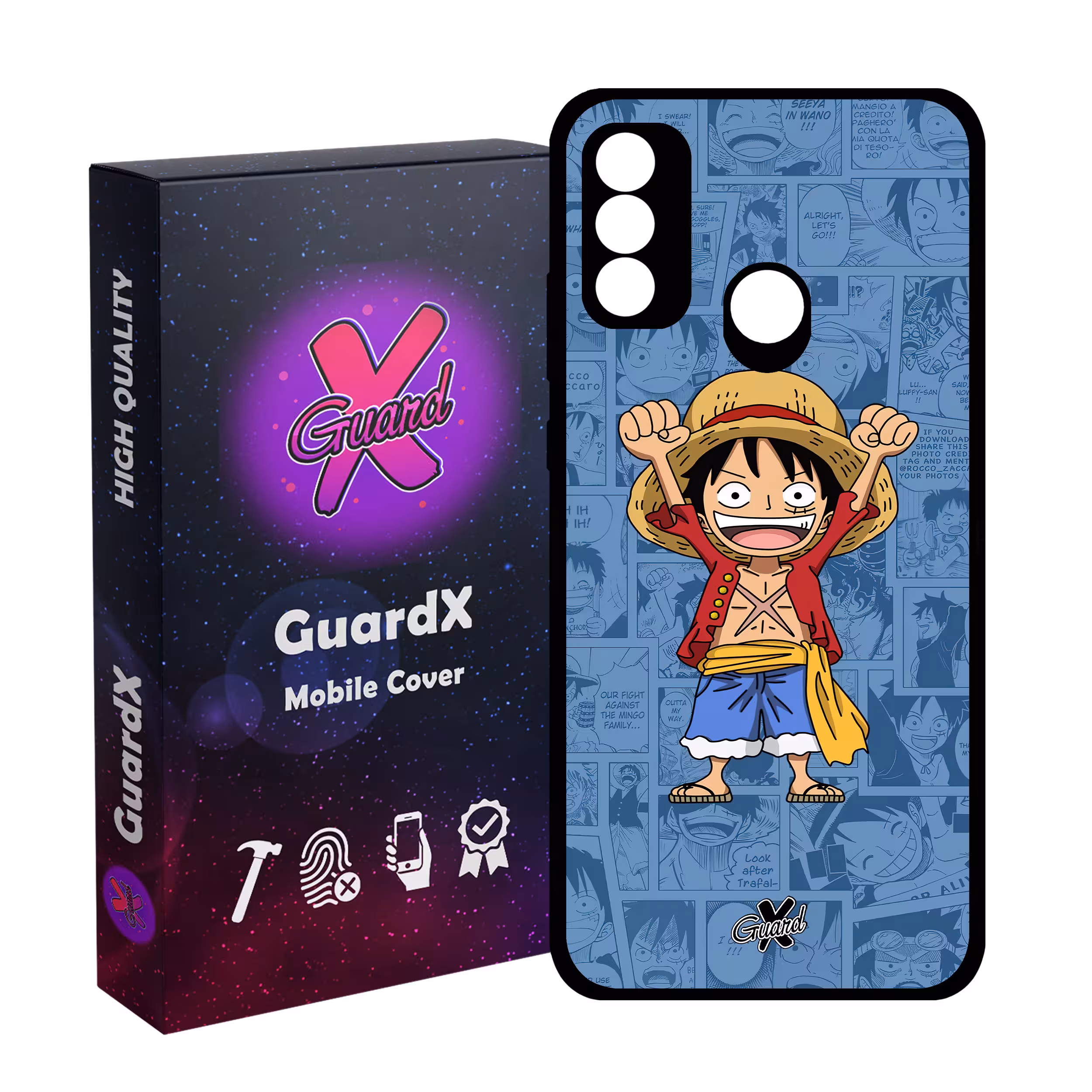 کاور گارد ایکس طرح One Piece Luffy Anime مدل Glass10464 مناسب برای گوشی موبایل هوآوی P Smart 2020