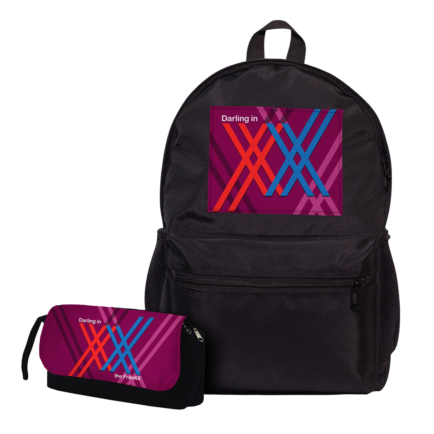 کوله پشتی طرح انیمه دارلینگ کد darling in the franxx به همراه جامدادی