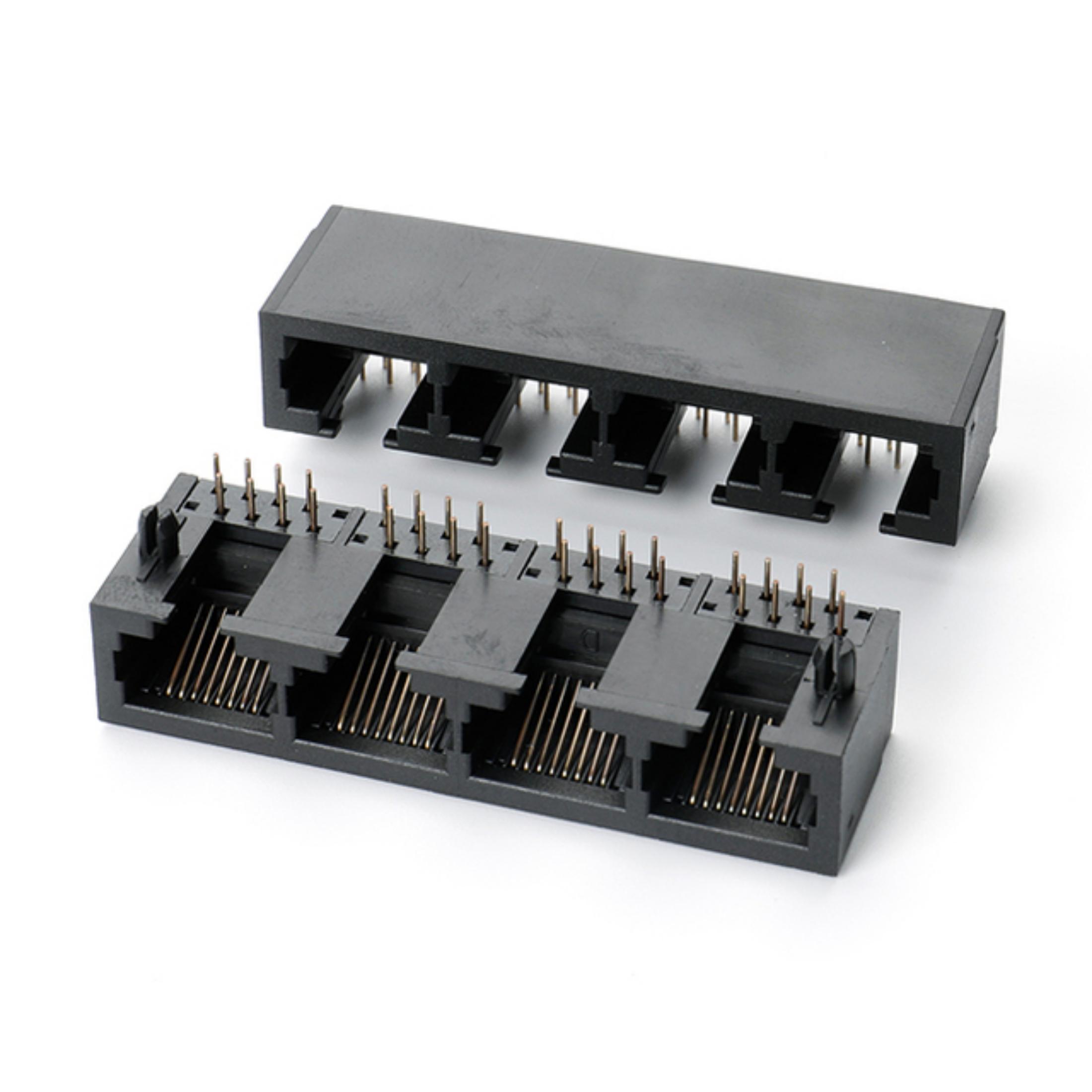 سوکت کانکتور شبکه RJ45 مادگی 4 تایی 4*1 - تلسا ضبط مکالمات