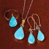 نیم ست فیروزه زنانه کد 21066 - جواهری مشاهیر