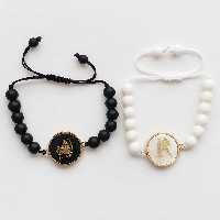 دستبند مدل ماه تولد بهمن و آذر F138 مجموعه 2 عددی