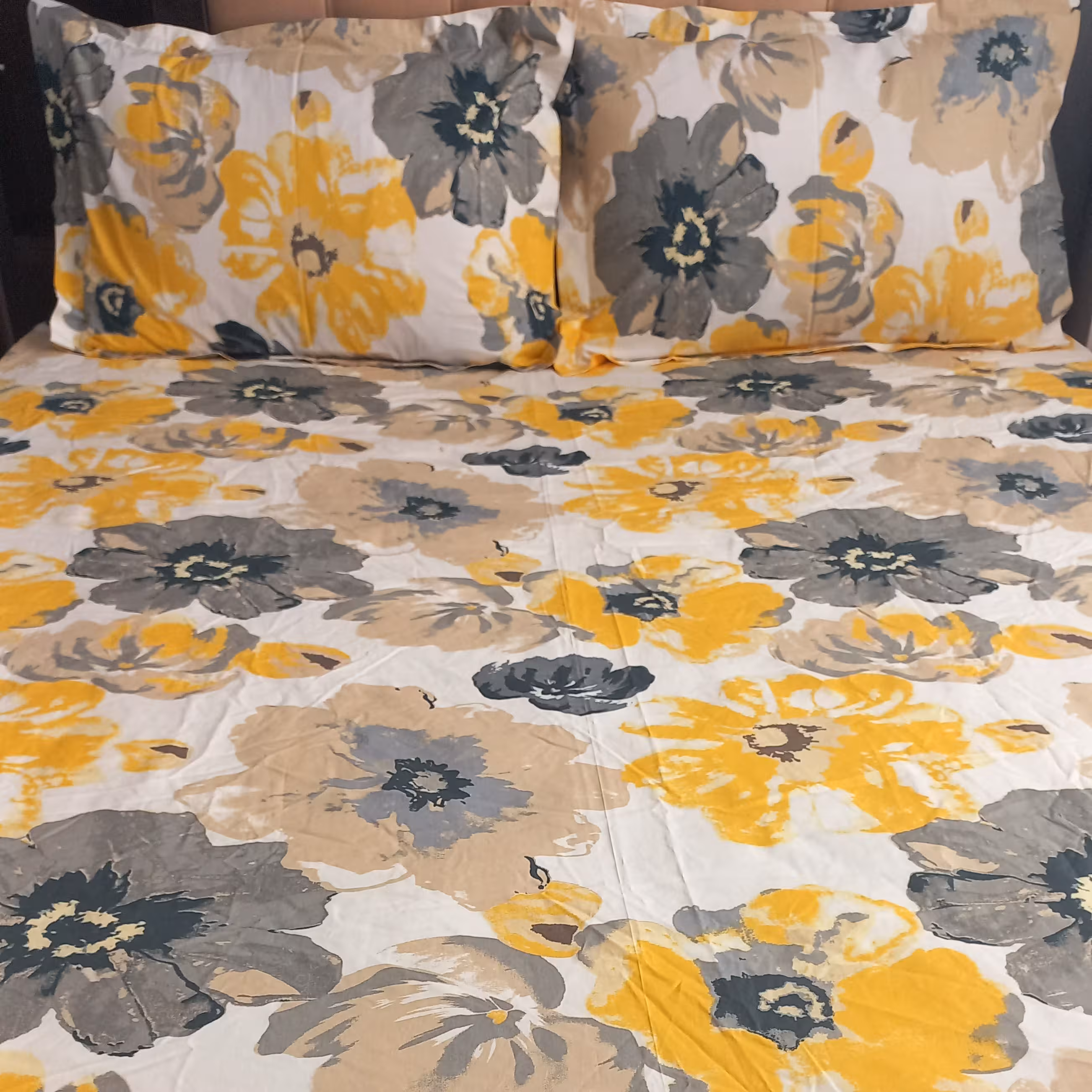 سرویس لحاف  روتختی  دونفره دورو 160 چهارتیکه پنبه دوزی پارچه پنبه ای