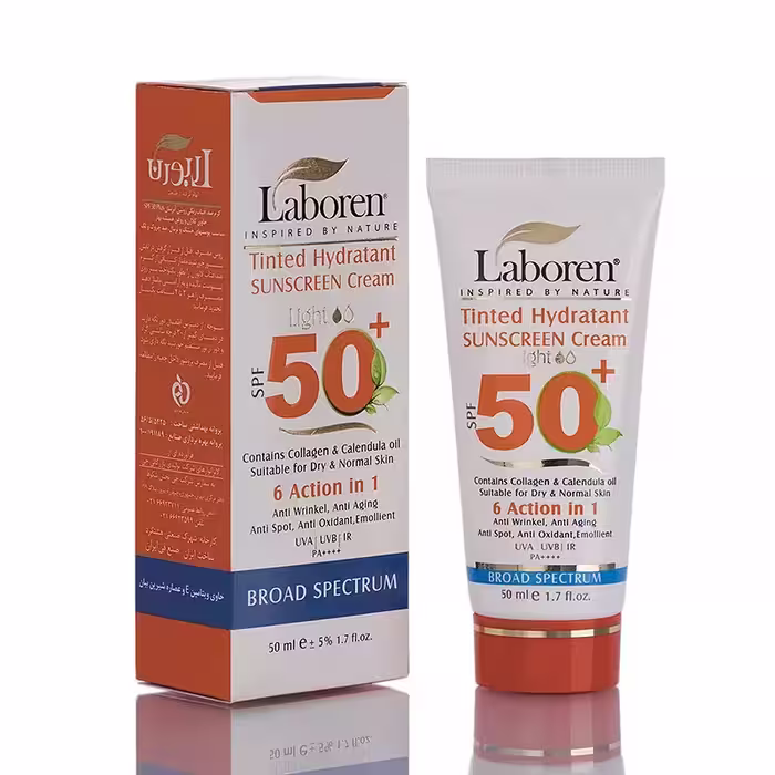 ضد آفتاب 6 کاره رنگی  SPF50 مناسب پوست خشک و نرمال رنگ لایت (روشن) لابورن