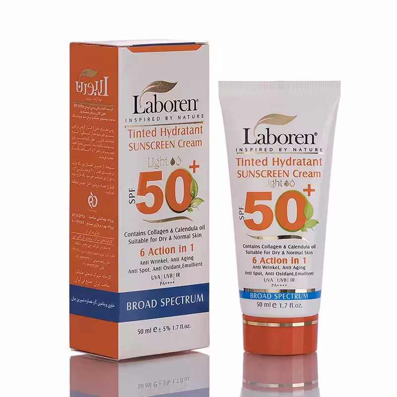 ضد آفتاب 6 کاره رنگی  SPF50 مناسب پوست خشک و نرمال رنگ لایت (روشن) لابورن
