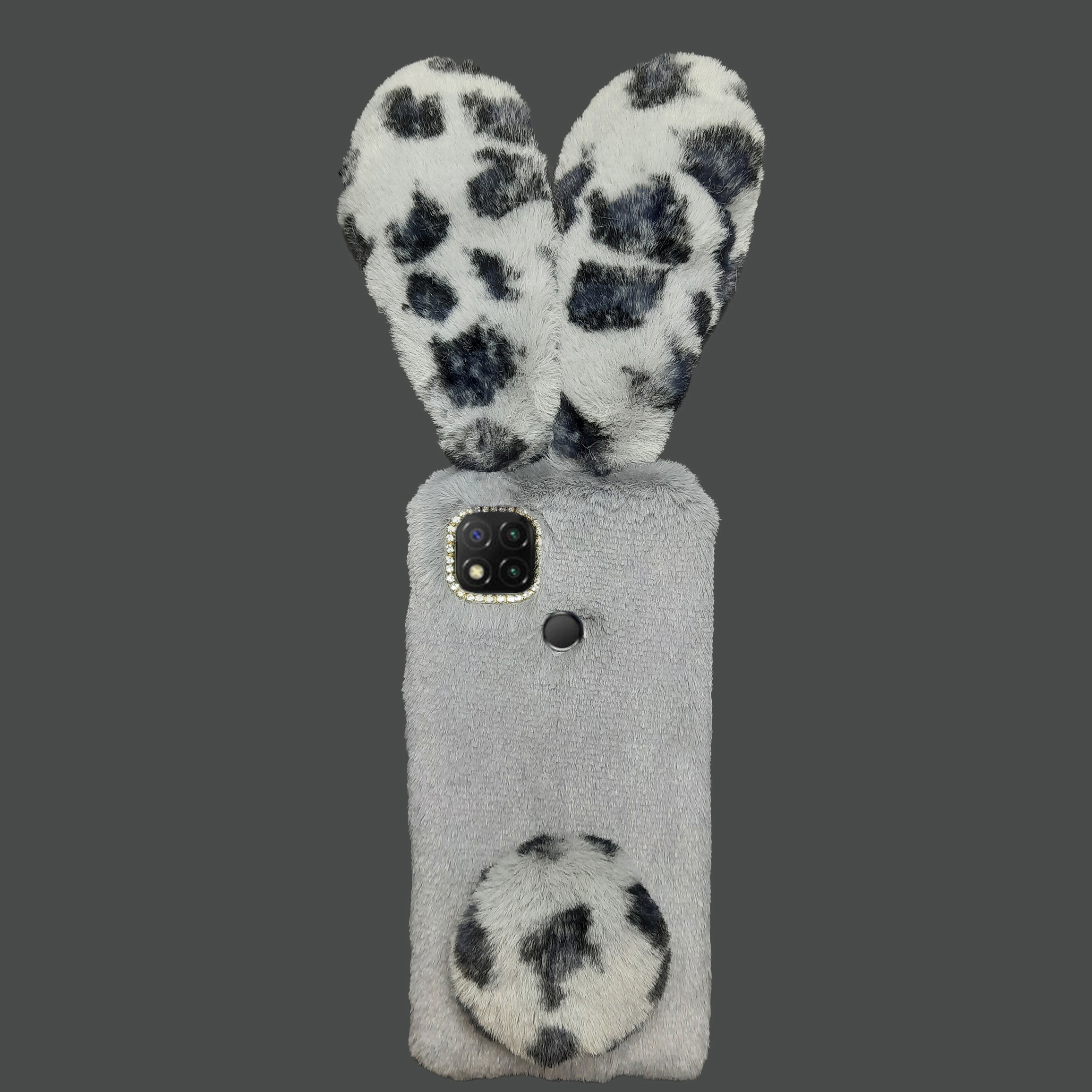 کاور مدل عروسکی طرح خرگوشی پلنگی مناسب برای گوشی موبایل شیائومی Redmi 10C/POCO C40