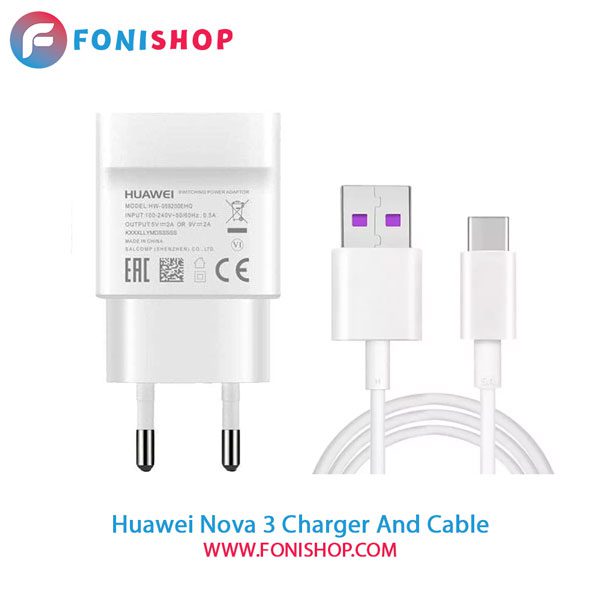 کابل و شارژر فست شارژ اصلی هوآوی Huawei Nova 3