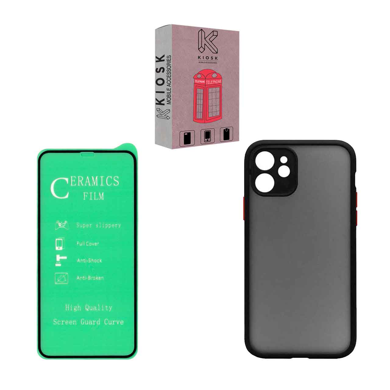  کاور کیوسک مدل KPC-KSRMC-1 مناسب برای گوشی موبایل اپل iPhone 11 به همراه محافظ صفحه نمایش
