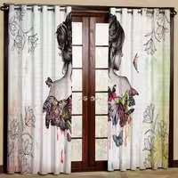 پرده مخمل پانچی کد 6897 سایز 280x140 سانتی متر