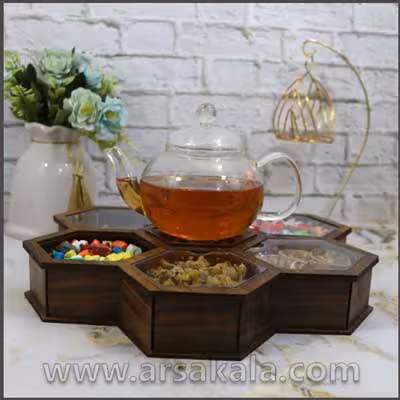 شلف پذیرایی چوبی زنبوری وارمر دار