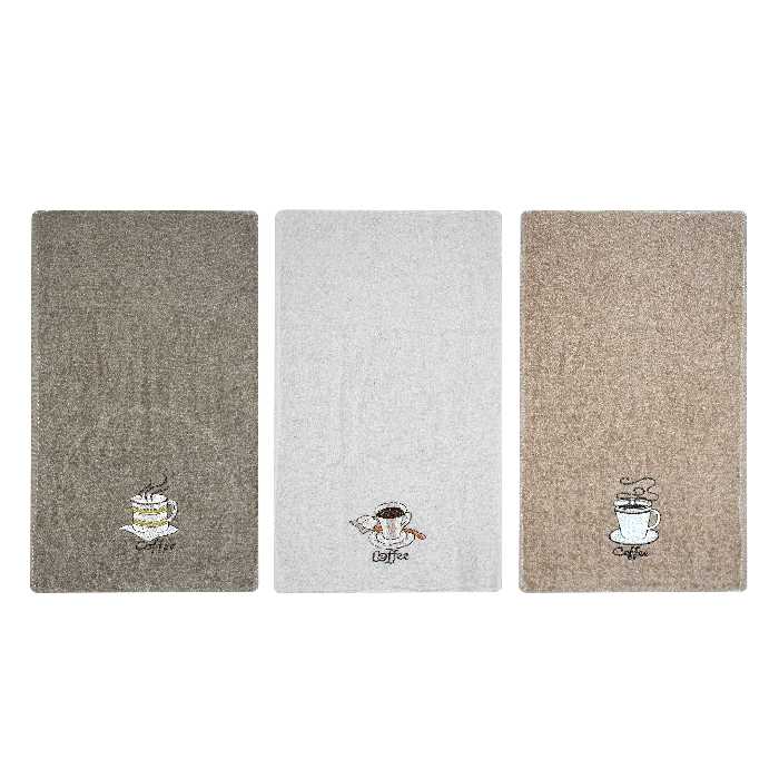 حوله آشپزخانه ملیسا مدل Cofee-3 سایز 50x30 سانتی متر مجموعه 3 عددی