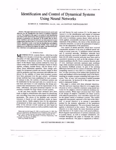 خرید و دانلود نسخه کامل کتاب Identification and Control of Dynamic Systems Using Neural Networks