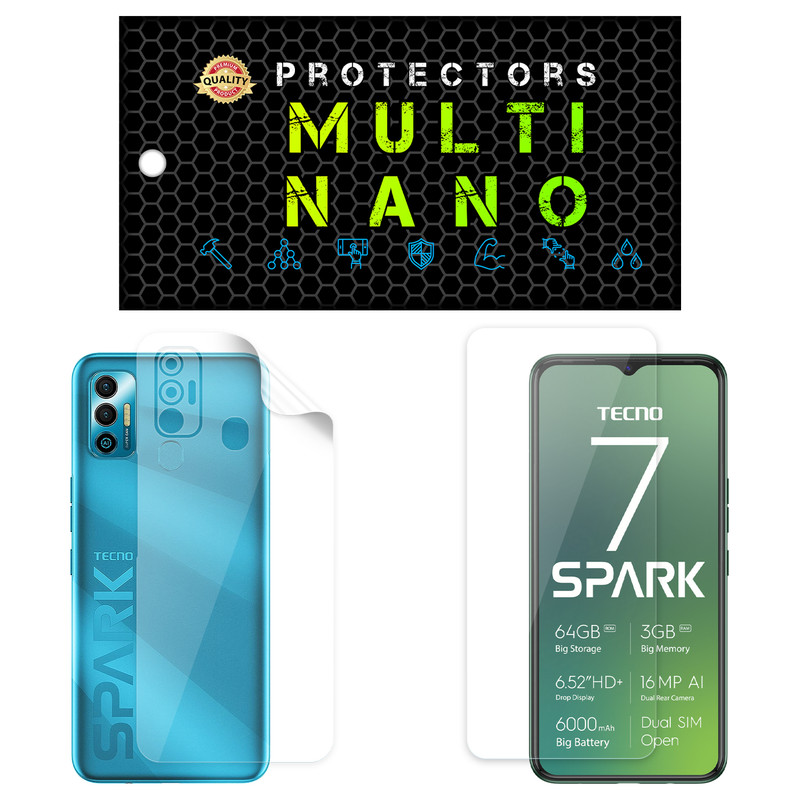 محافظ صفحه نمایش مولتی نانو مدل X-SFT مناسب برای گوشی موبایل تکنو Spark 7 به همراه محافظ پشت | کالا برتری