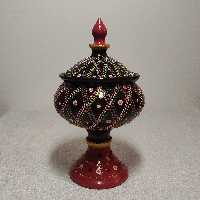 شکلات خوری  سفالی با طرح لوزی