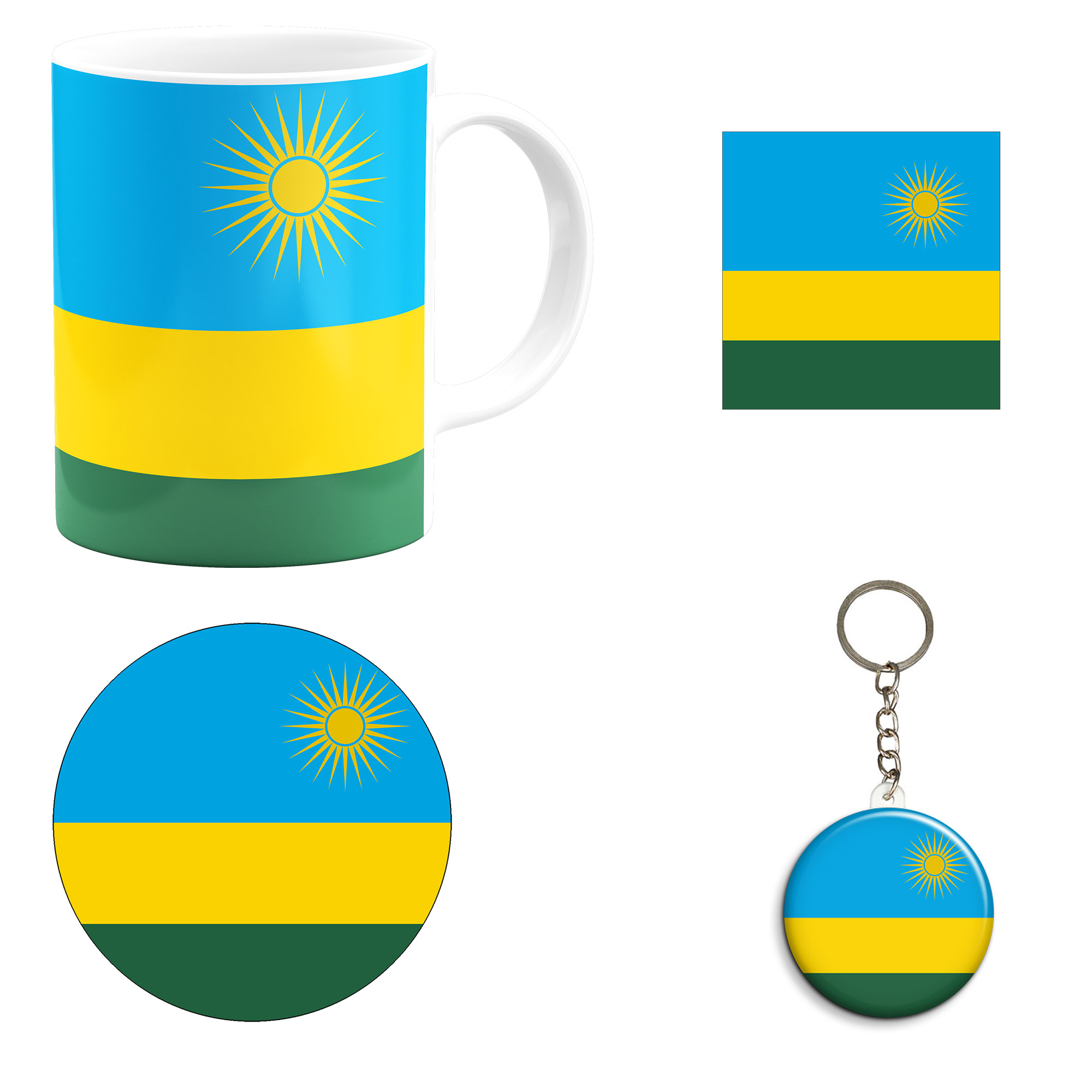 ست هدیه ماگ طرح پرچم رواندا مدل Rwanda کد M1