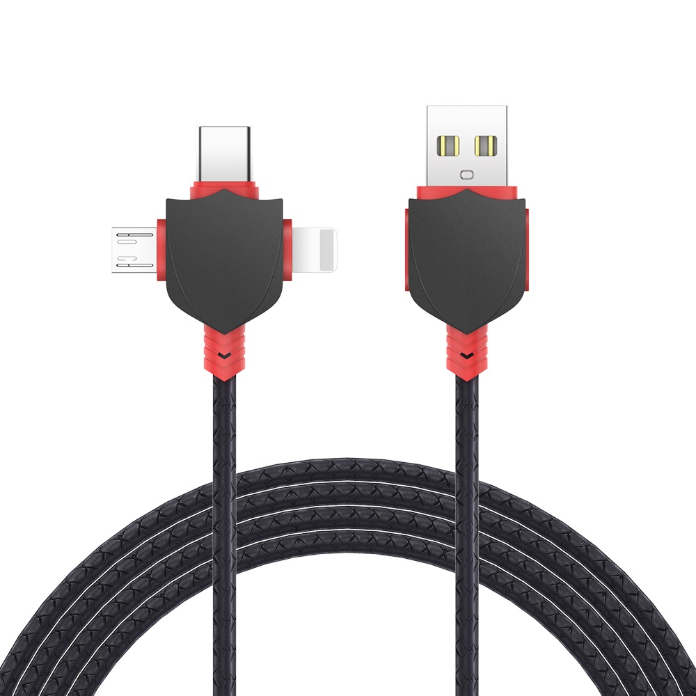 کابل تبدیل USB به USB-C/ لایتنینگ/ microUSB مدل XS-020 طول 1.2 متر