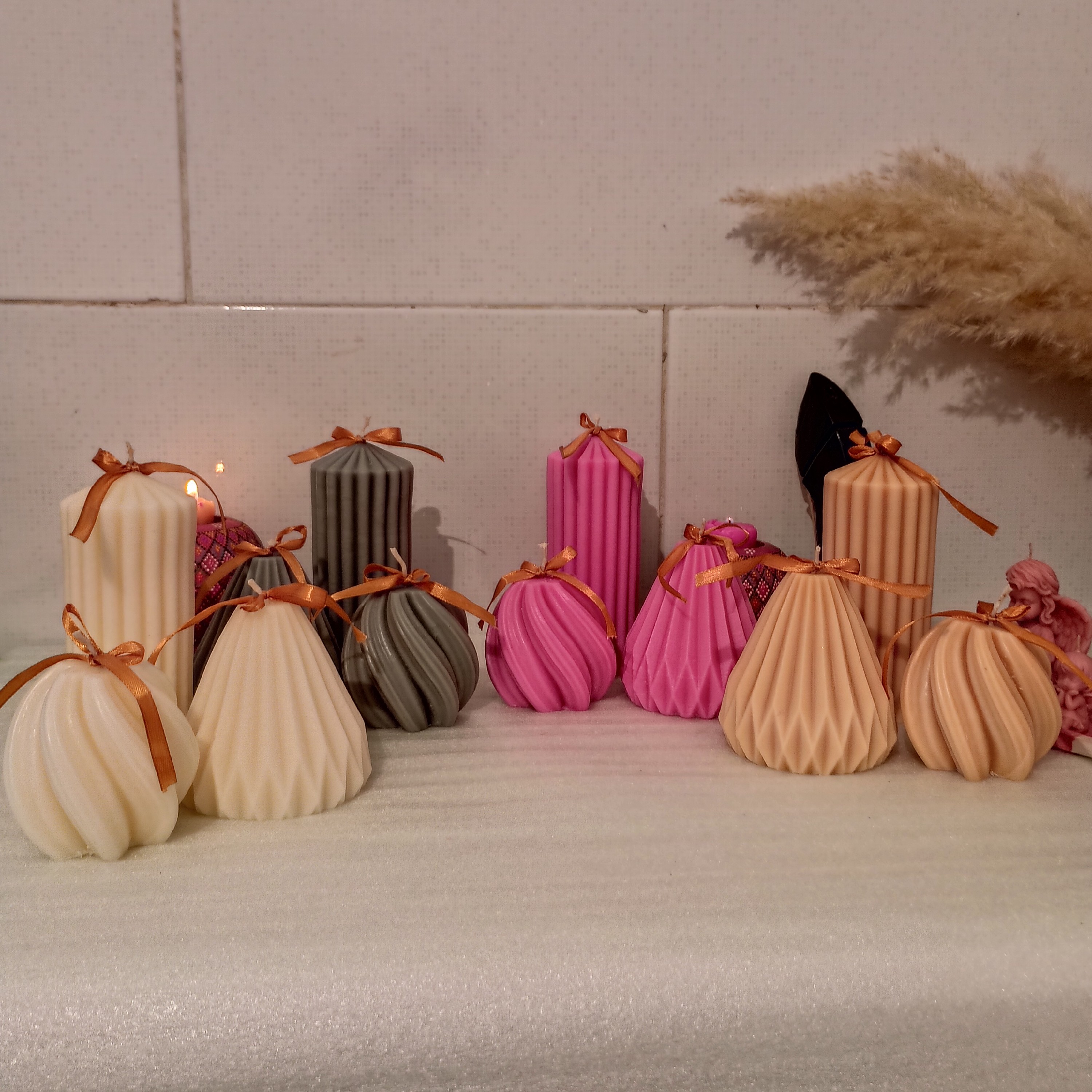 شمع ست استوانه ای شیاردار 