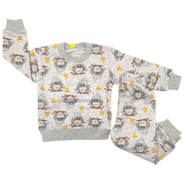 ست بلوز و شلوار اسپرت توکرکدار  BABY & TEEN طرح بوف