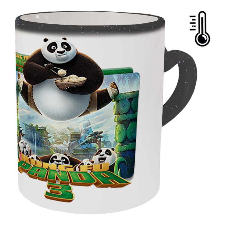 ماگ حرارتی مدل دسته قلبی اکلیلی طرح پاندا کنگ فو کار کد 83