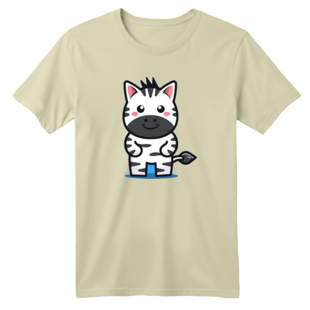 تی شرت آستین کوتاه بچگانه مدل گورخر کد 12 رنگ کرم