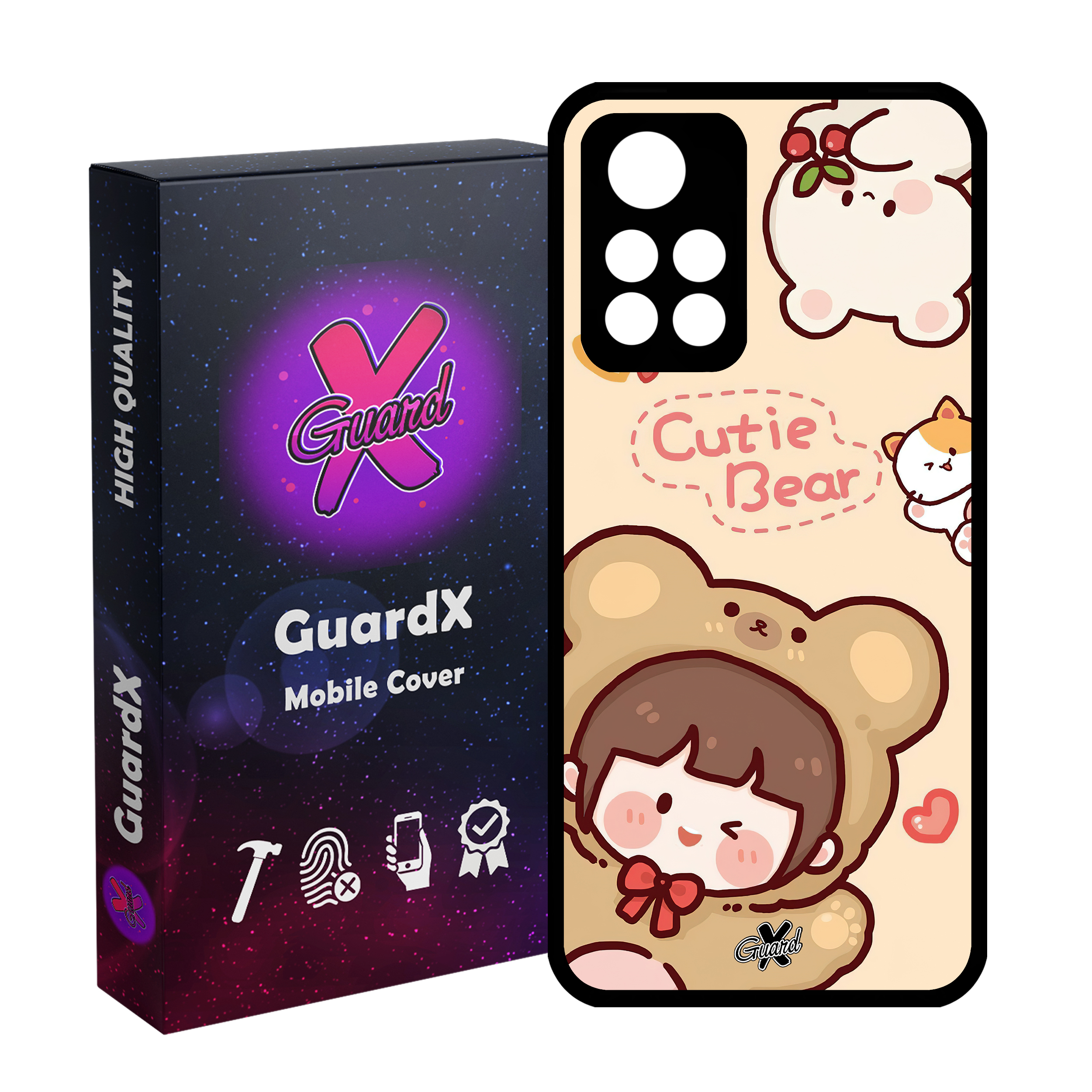 کاور گارد ایکس طرح خرسی مدل Glass10506 مناسب برای گوشی موبایل شیائومی Poco M4 Pro 5G/Redmi Note 11T 5G/Redmi Note 11S 5G