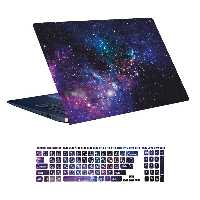 استیکر لپ تاپ توییجین و موییجین طرح Space کد 64 مناسب برای لپ تاپ 15.6 اینچ به همراه برچسب حروف فارسی کیبورد 