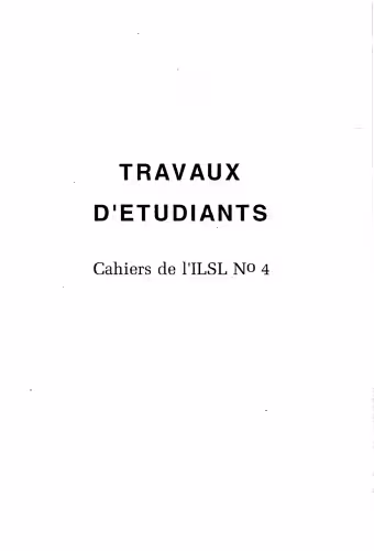 خرید و دانلود نسخه کامل کتاب Cahiers de l’ ILSL n° 4 : Travaux d’étudiants