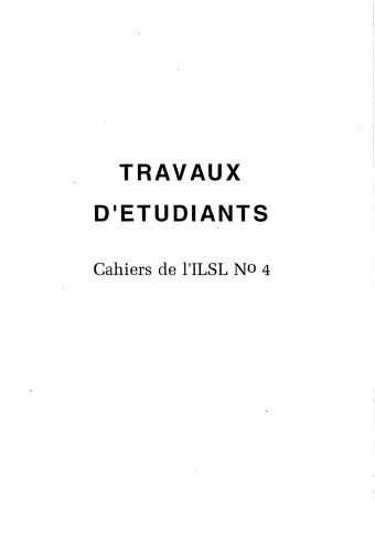 خرید و دانلود نسخه کامل کتاب Cahiers de l’ ILSL n° 4 : Travaux d’étudiants
